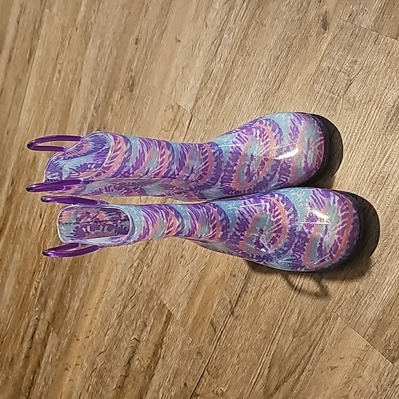 Girls Sparkly Tye-Dye  Zoogs rain boots, size 1 - Picture 4 of 4